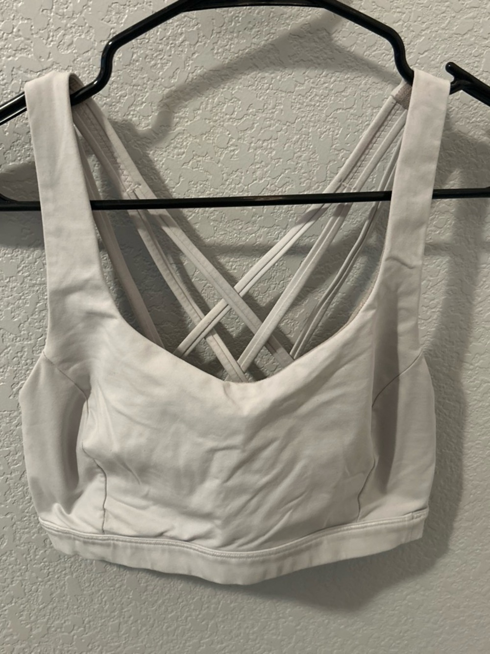 Women’s Lululemon White Crisscross Back Sports Bra - Size 8